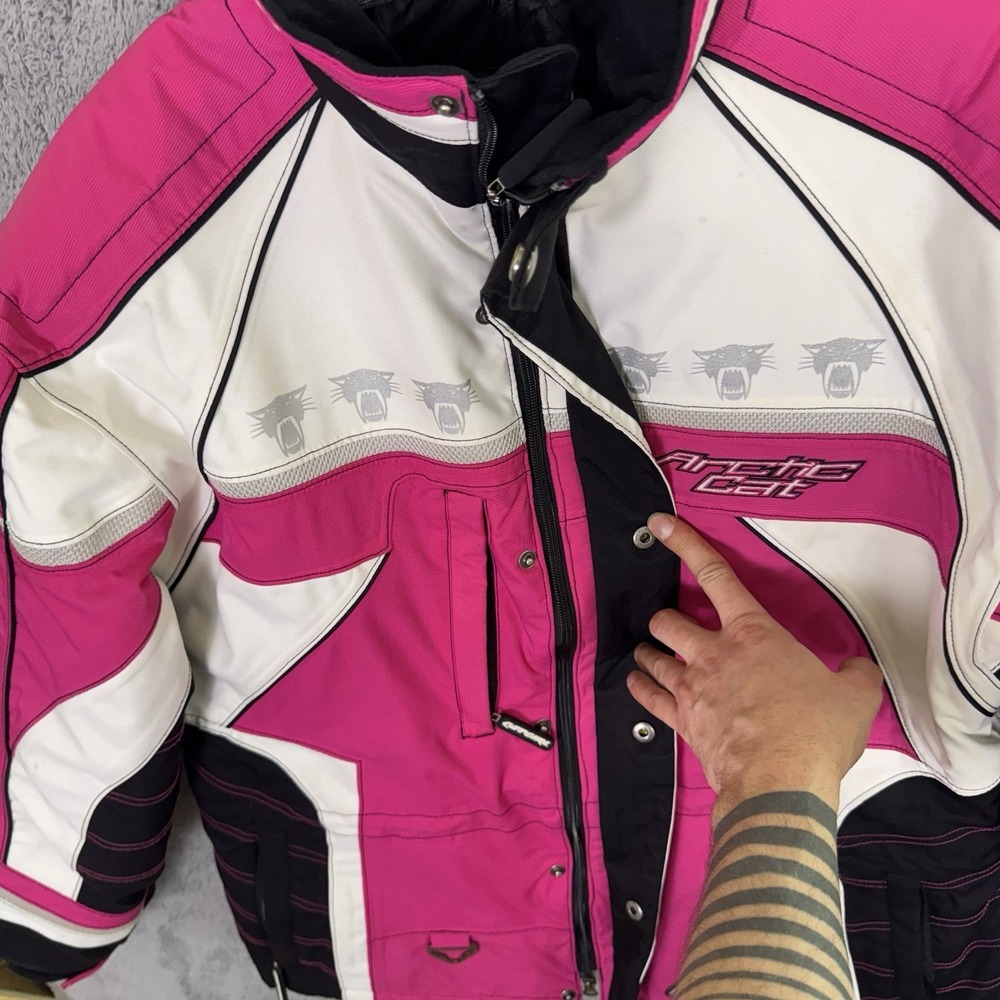 Arctic Cat Jacket Womens L Snowmobile Coat Thinsulate Quilted Racegirl A-tex - Picture 9 of 16
